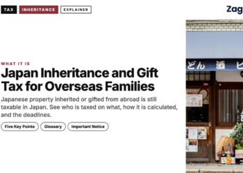 Traditional izakaya shopfront with Japanese signage, illustrating Japan Inheritance and Gift Tax for Overseas Families