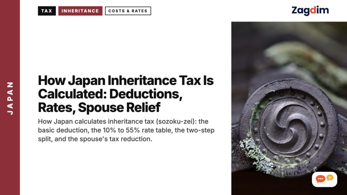 Close-up temple roof ornament with swirl design, illustrating How Japan Inheritance Tax Is Calculated: Deductions, Rates, Spouse Relief