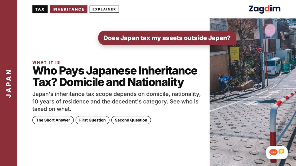 Paved pedestrian street lined with buildings, illustrating Who Pays Japanese Inheritance Tax? Domicile and Nationality