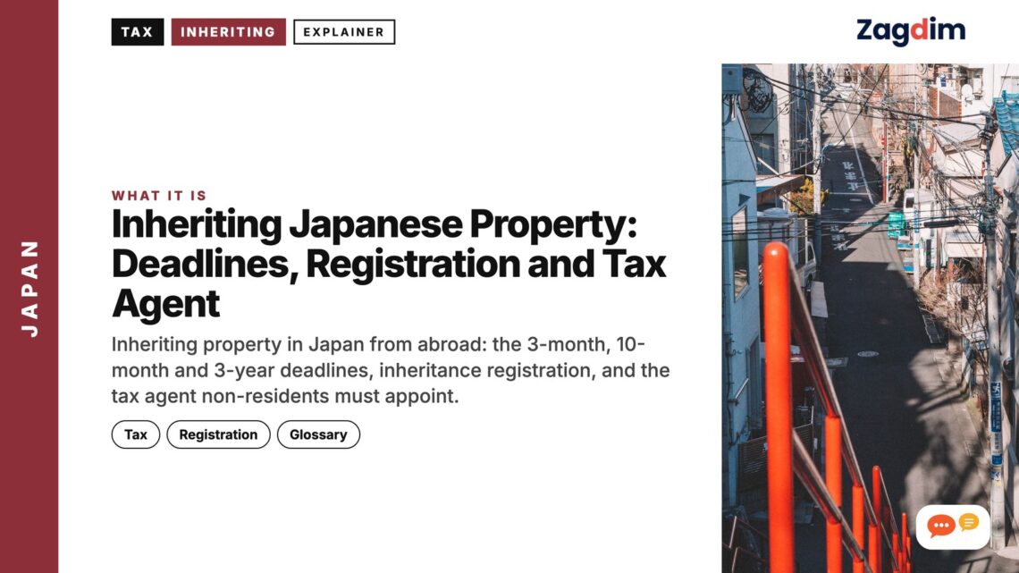 Narrow alley with utility pole and wires, illustrating Inheriting Japanese Property: Deadlines, Registration and Tax Agent