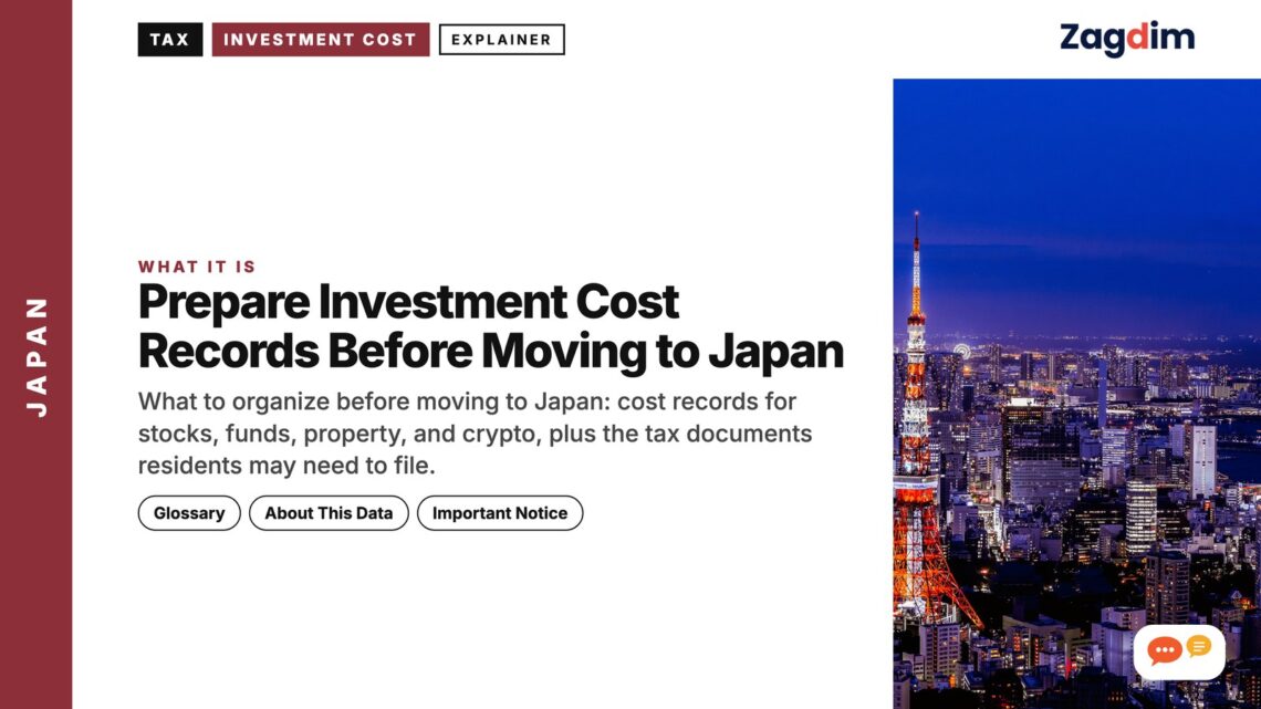 Night aerial city view with Tokyo Tower illuminated, illustrating Prepare Investment Cost Records Before Moving to Japan