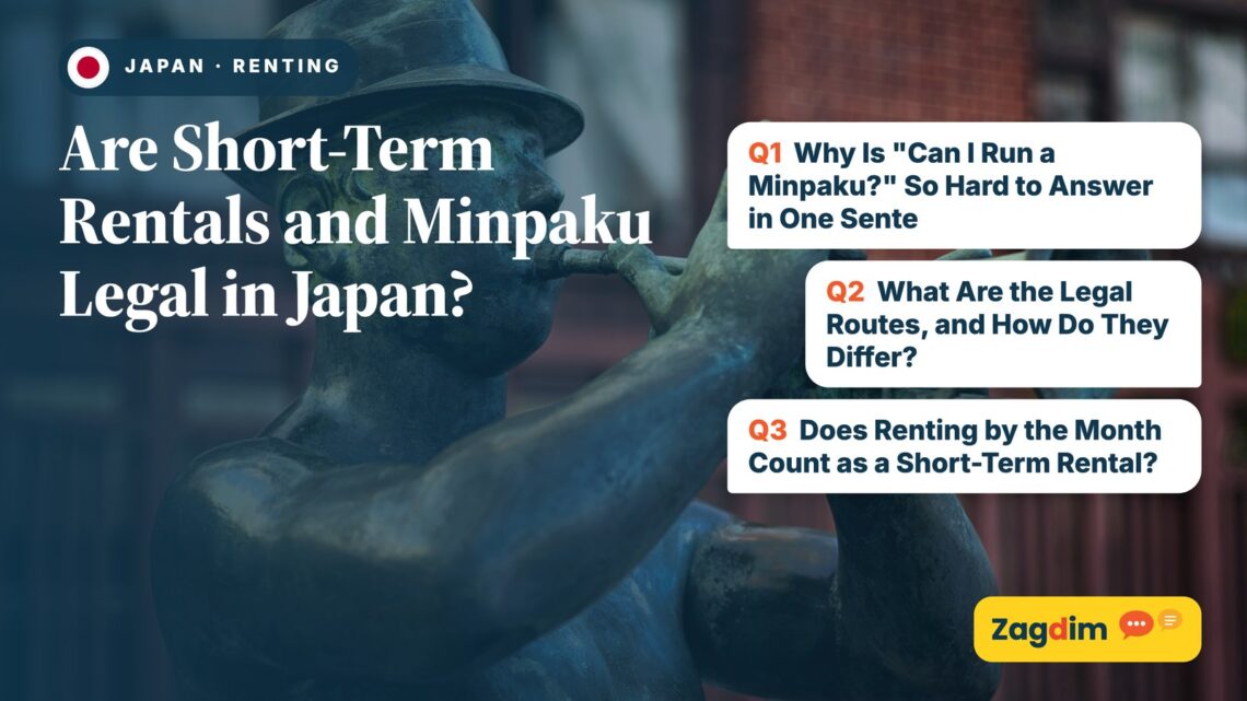 Bronze street statue of man playing trumpet, illustrating Are Short-Term Rentals and Minpaku Legal in Japan?