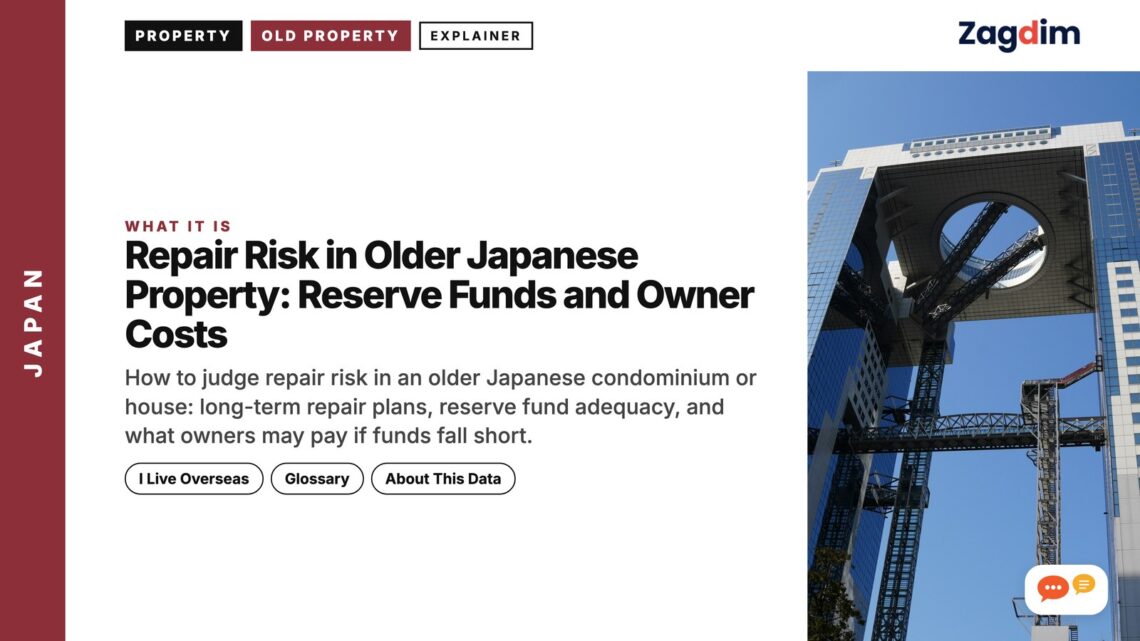 Umeda Sky Building futuristic rooftop structure Osaka, illustrating Repair Risk in Older Japanese Property: Reserve Funds and Owner Costs