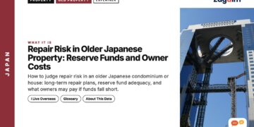Umeda Sky Building futuristic rooftop structure Osaka, illustrating Repair Risk in Older Japanese Property: Reserve Funds and Owner Costs