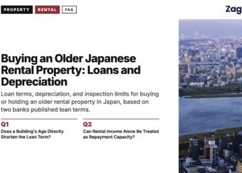 Wide aerial panorama of city with river, illustrating Buying an Older Japanese Rental Property: Loans and Depreciation