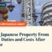 Tsutenkaku Tower amid Shinsekai shopping signs, illustrating Owning Japanese Property From Abroad: Duties and Costs After Purchase