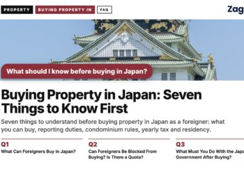 Osaka Castle ornate gable close-up under blue sky, illustrating Buying Property in Japan: Seven Things to Know First