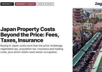 Aerial view of covered market street stalls, illustrating Japan Property Costs Beyond the Price: Fees, Taxes, Insurance