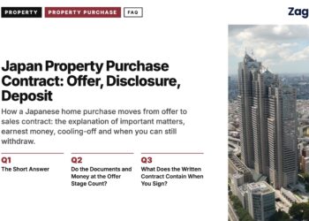 Aerial view of Shinjuku skyscraper district, illustrating Japan Property Purchase Contract: Offer, Disclosure, Deposit