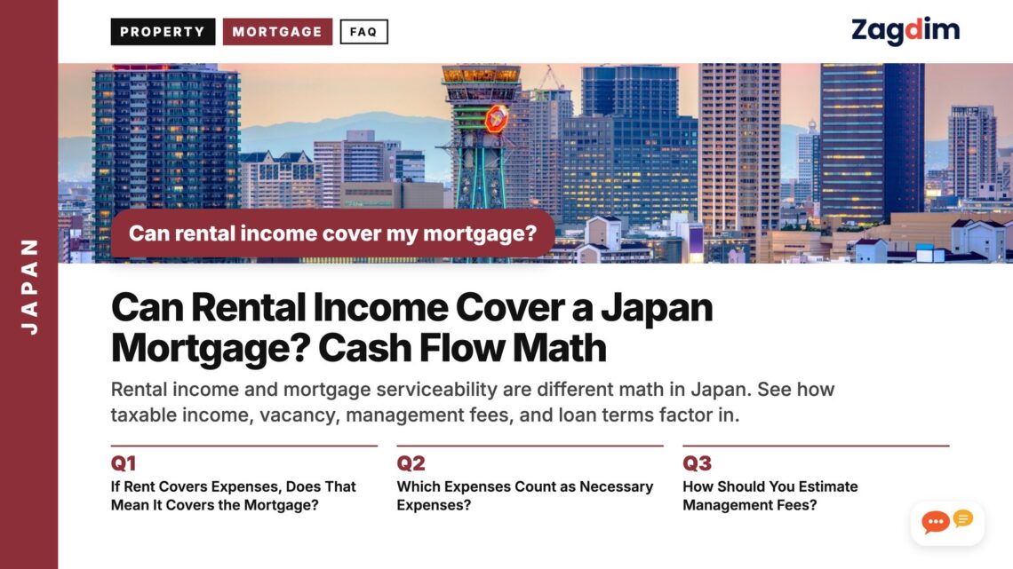 Osaka skyline with tower at sunset, illustrating Can Rental Income Cover a Japan Mortgage? Cash Flow Math