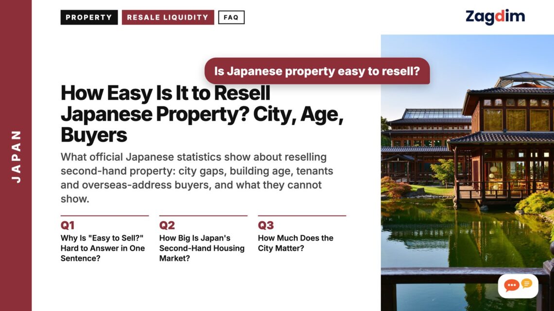 Traditional wooden teahouse pavilion over pond, illustrating How Easy Is It to Resell Japanese Property? City, Age, Buyers