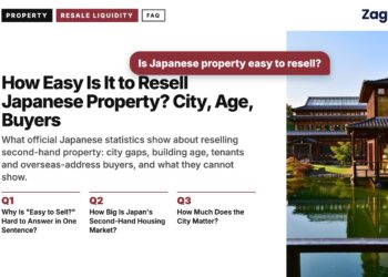 Traditional wooden teahouse pavilion over pond, illustrating How Easy Is It to Resell Japanese Property? City, Age, Buyers