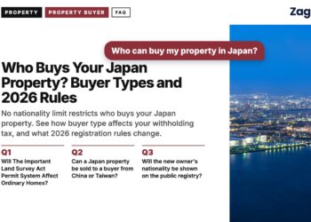 Night skyline of harbour city with ferris wheel, illustrating Who Buys Your Japan Property? Buyer Types and 2026 Rules