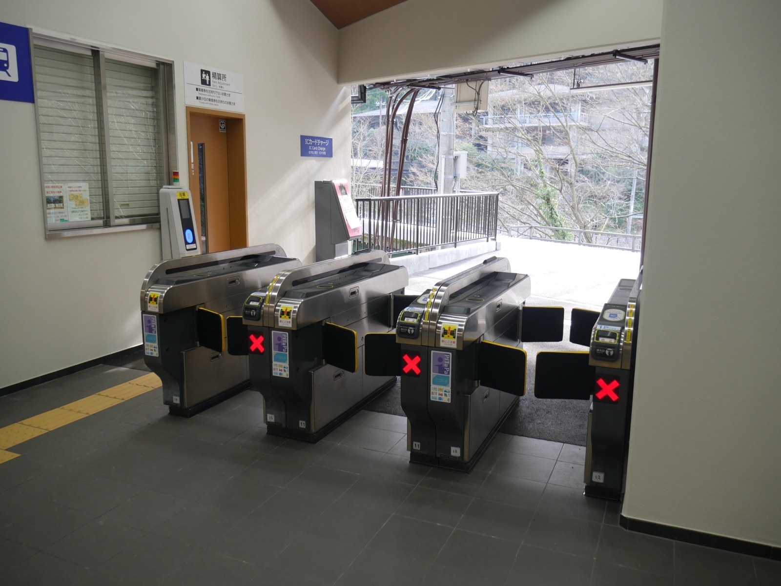 Automatic ticket gates at a station in Japan