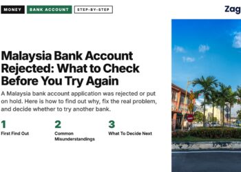 Quiet heritage street with colourful shophouses, Penang, illustrating Malaysia Bank Account Rejected: What to Check Before You Try Again