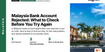 Quiet heritage street with colourful shophouses, Penang, illustrating Malaysia Bank Account Rejected: What to Check Before You Try Again