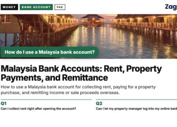 Wooden stilt walkway resort reflected at dusk, illustrating Malaysia Bank Accounts: Rent, Property Payments, and Remittance