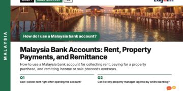 Wooden stilt walkway resort reflected at dusk, illustrating Malaysia Bank Accounts: Rent, Property Payments, and Remittance