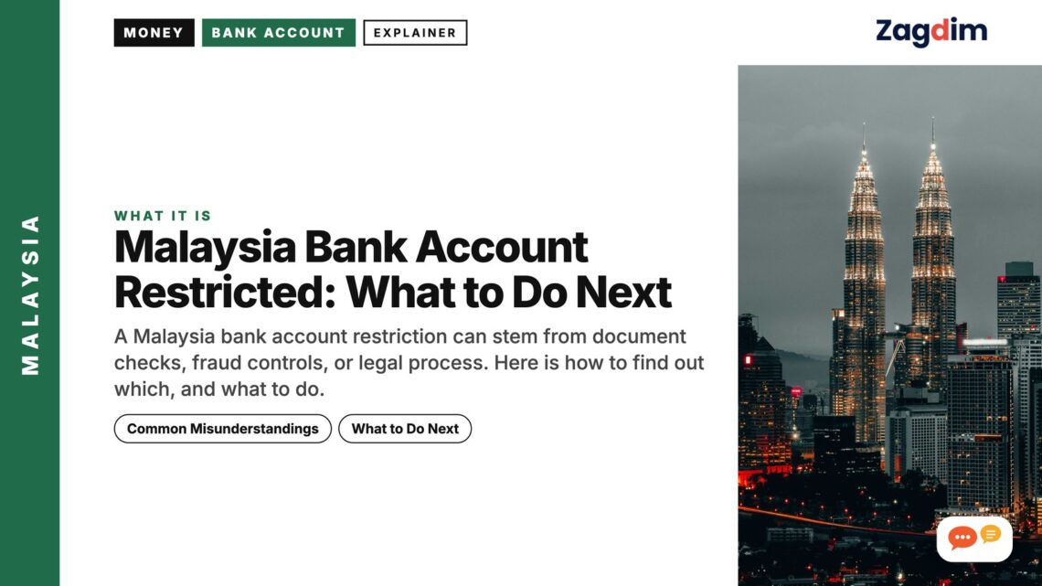 Moody Kuala Lumpur skyline at night, illustrating Malaysia Bank Account Restricted: What to Do Next