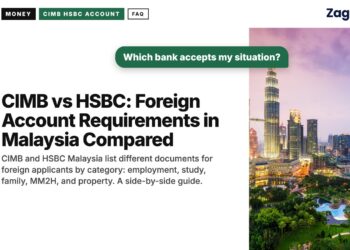 Kuala Lumpur skyline with Petronas Towers at dusk, illustrating CIMB vs HSBC: Foreign Account Requirements in Malaysia Compared