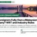 City skyline at sunset reflected in lake with jetty, illustrating Can Foreigners Fully Own a Malaysian Company? WRT and Industry Rules