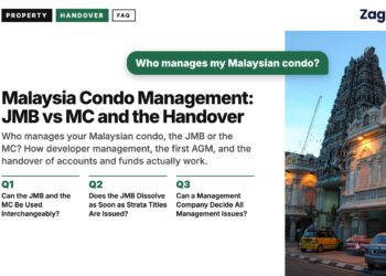Evening street view of colonial shophouses near a Hindu temple, Kuala Lumpur, illustrating Malaysia Condo Management: JMB vs MC and the Handover