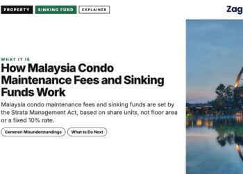 Glass dome pavilion reflected in water at dusk, illustrating How Malaysia Condo Maintenance Fees and Sinking Funds Work