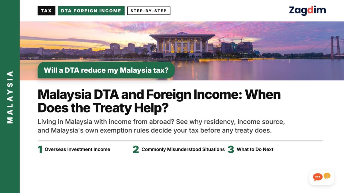 Putrajaya skyline at dramatic pink sunset, illustrating Malaysia DTA and Foreign Income: When Does the Treaty Help?