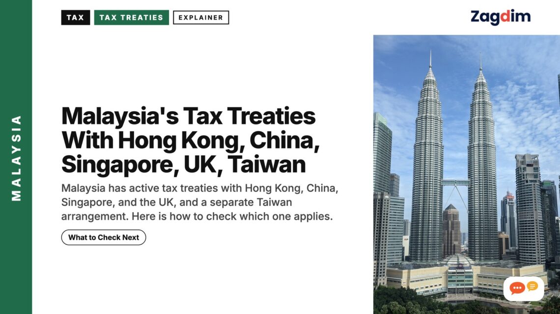 Petronas Towers with KLCC mall building, illustrating Malaysia's Tax Treaties With Hong Kong, China, Singapore, UK, Taiwan