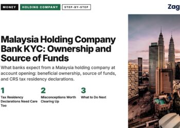 Kuala Lumpur skyline at dusk with warm tones, illustrating Malaysia Holding Company Bank KYC: Ownership and Source of Funds
