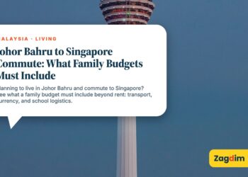 KL Tower rising above the city skyline, illustrating Johor Bahru to Singapore Commute: What Family Budgets Must Include