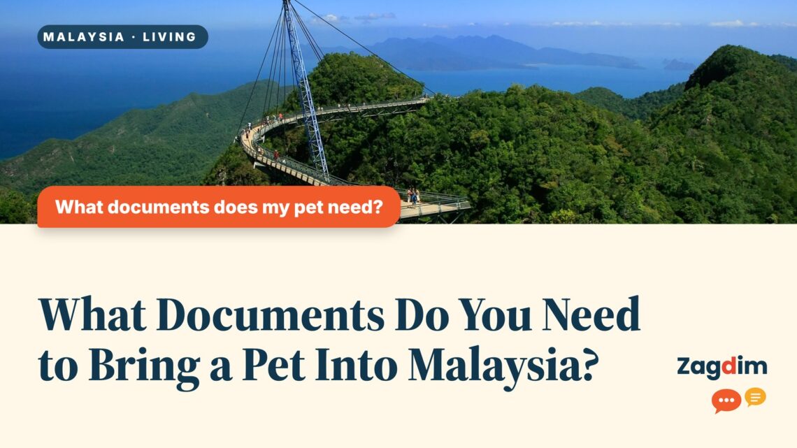 Aerial view of Langkawi Sky Bridge over a forested peak, illustrating What Documents Do You Need to Bring a Pet Into Malaysia?