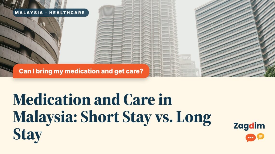 Kuala Lumpur street lined with skyscrapers and trees, illustrating Medication and Care in Malaysia: Short Stay vs. Long Stay