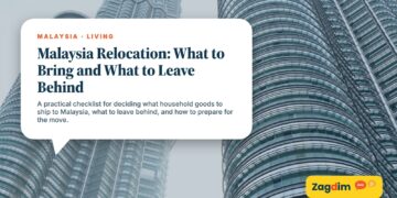 Low angle view of the Petronas Towers, illustrating Malaysia Relocation: What to Bring and What to Leave Behind
