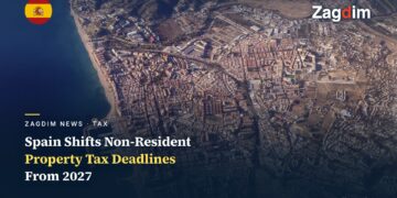 Aerial view of Fuengirola on Spain's Costa del Sol, dense apartment blocks along the coastline