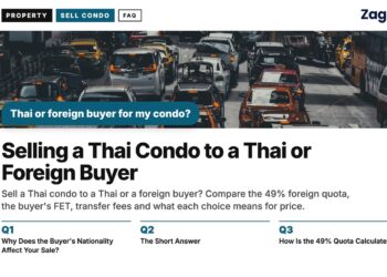 Congested traffic jam on Bangkok street, illustrating Selling a Thai Condo to a Thai or Foreign Buyer