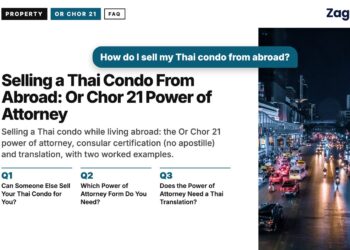 Busy shopping street at night with neon signs and traffic, illustrating Selling a Thai Condo From Abroad: Or Chor 21 Power of Attorney