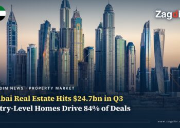 Dubai Marina skyline, cover image for Q3 2026 Dubai real estate transaction data article