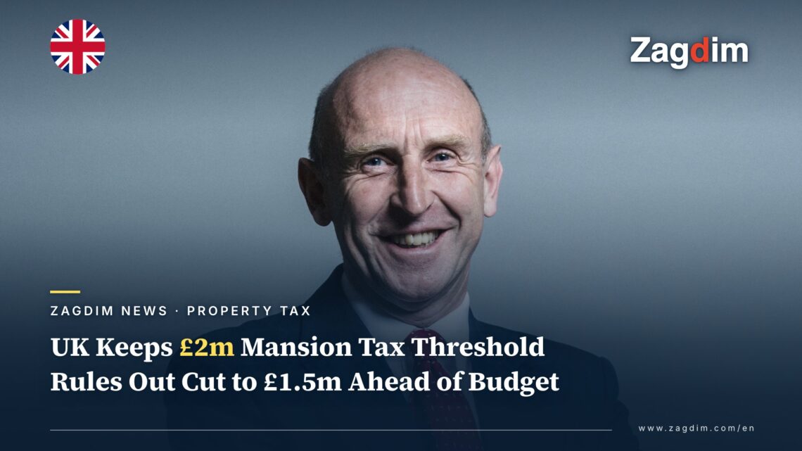 Official portrait of UK Chancellor John Healey, illustrating a story on the UK ruling out lowering the £2m High Value Council Tax Surcharge threshold to £1.5m