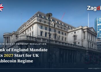 Bank of England building on Lombard Street, London, illustrating the UK stablecoin regulatory regime