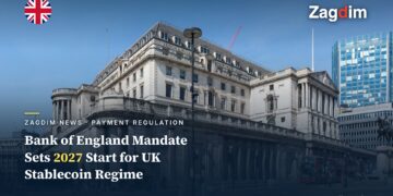 Bank of England building on Lombard Street, London, illustrating the UK stablecoin regulatory regime