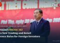 Vietnam's Standing Deputy Prime Minister Pham Gia Tuc speaking at an official event, illustrating the news of Decree 342 easing foreign-investor trading and retail licensing rules