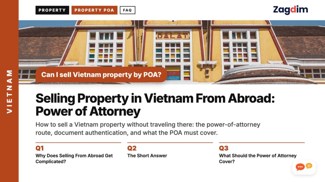 Dalat railway station yellow colonial facade, illustrating Selling Property in Vietnam From Abroad: Power of Attorney