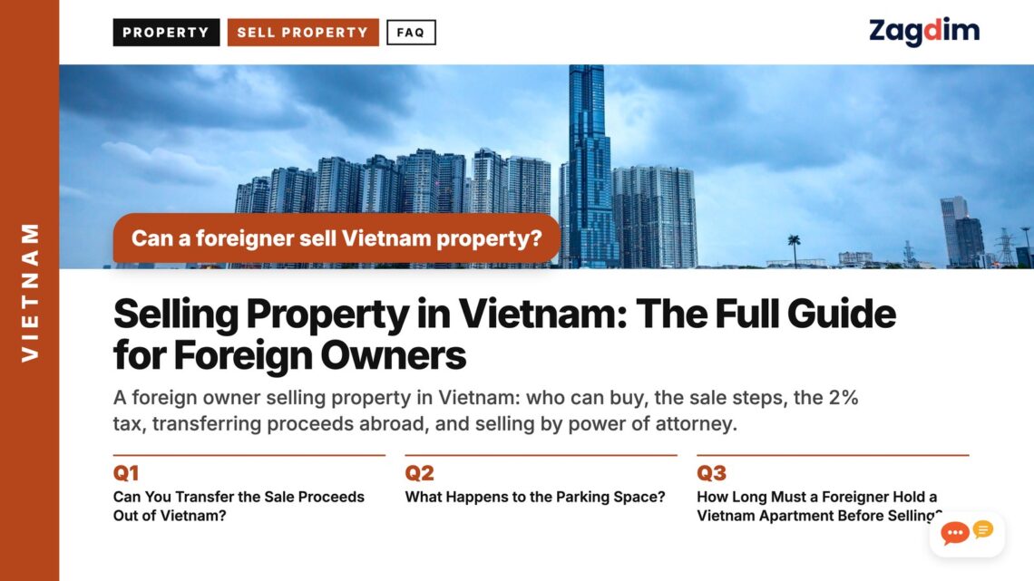 Landmark 81 tower skyline across the river at dusk, illustrating Selling Property in Vietnam: The Full Guide for Foreign Owners