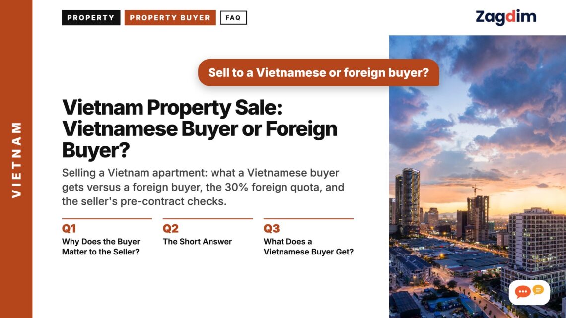 Da Nang skyline aerial view at sunset, illustrating Vietnam Property Sale: Vietnamese Buyer or Foreign Buyer?