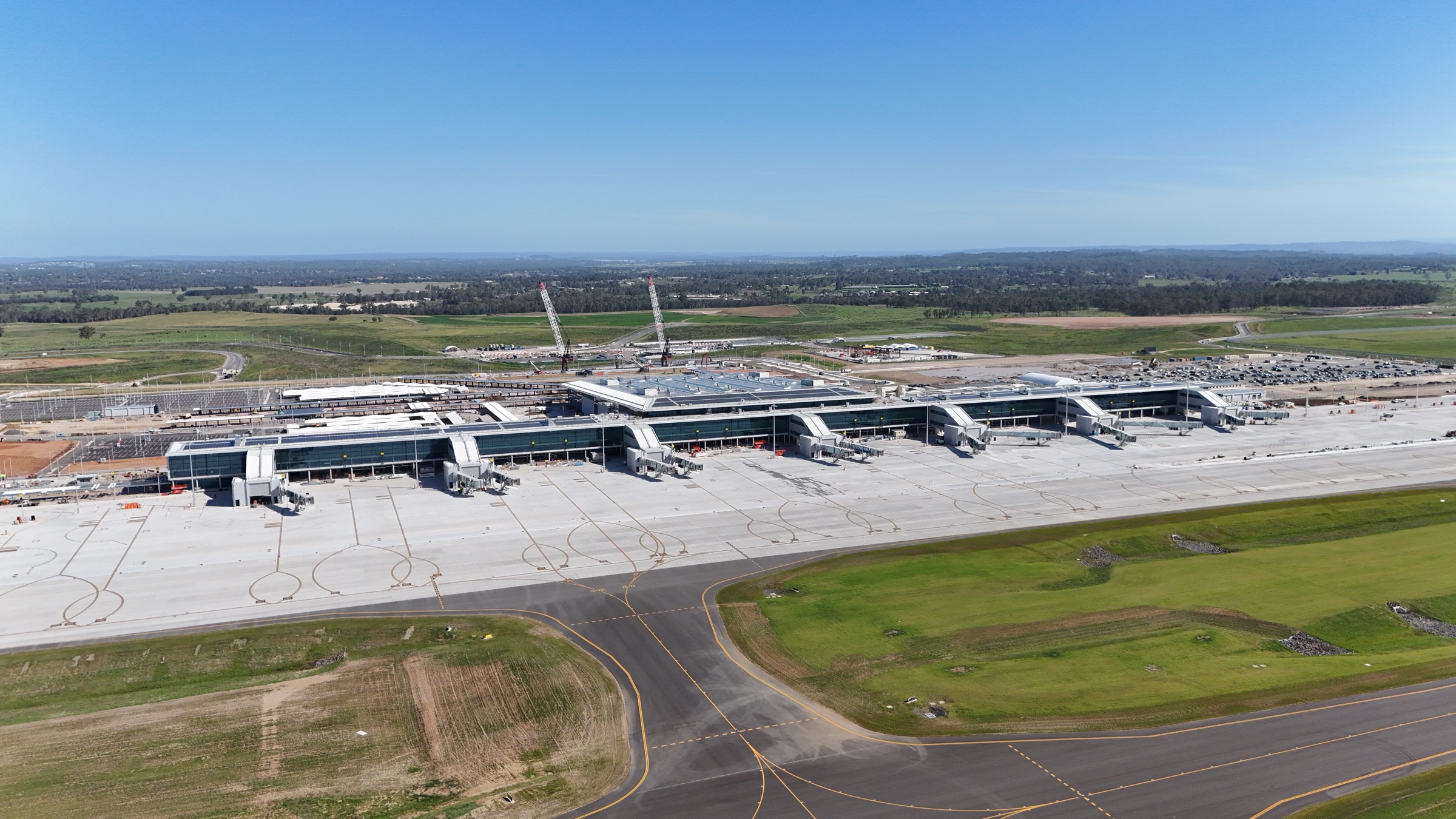 Aerial view of the Western Sydney International terminal