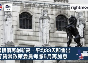 英國樓價再創新高-央行貨幣政策委員考慮5月再加息-Zagdin-宅