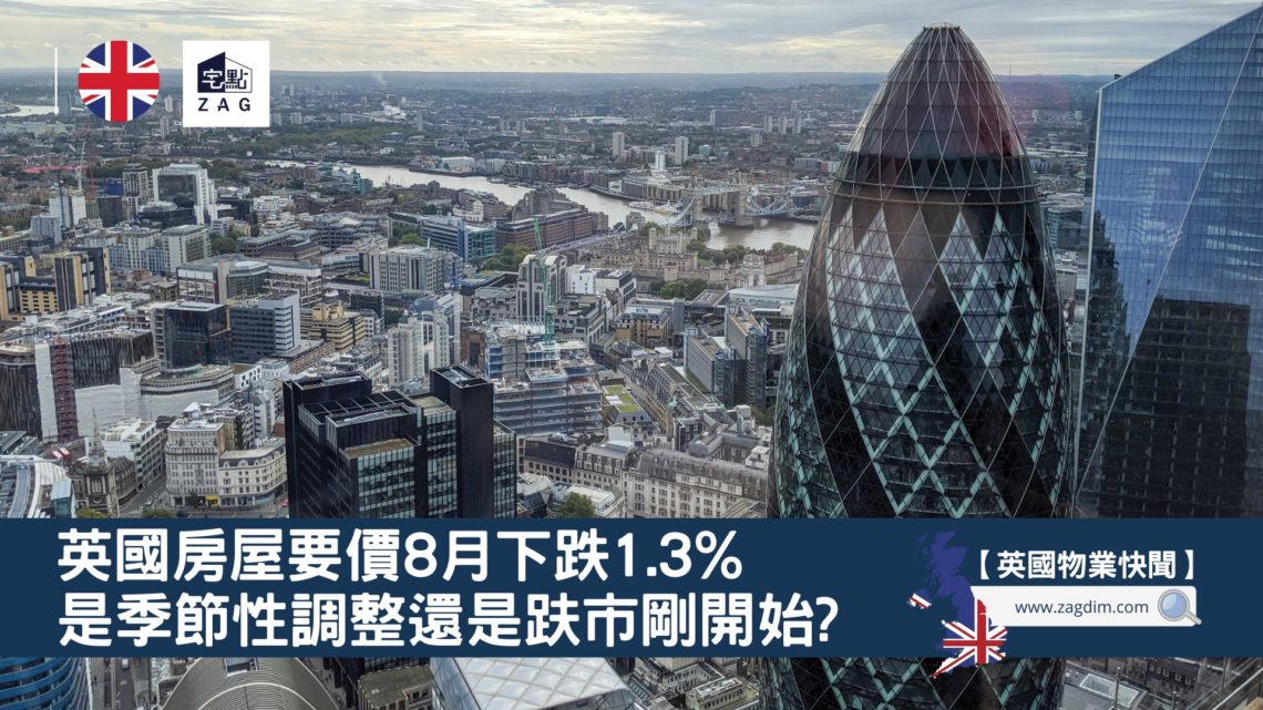 英國房屋要價8月下趺1.3% 是季節性調整還是跌市剛開始?