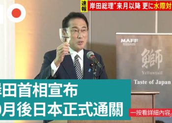 岸田首相宣布10月開始正式通關