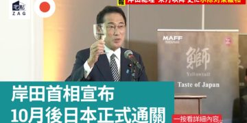 岸田首相宣布10月開始正式通關